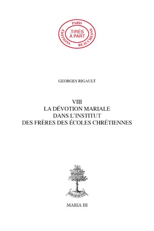 08. LA. DÉVOTION MARIALE DANS L'INSTITUT DES FRÈRES DES ÉCOLES CHRÉTIENNES